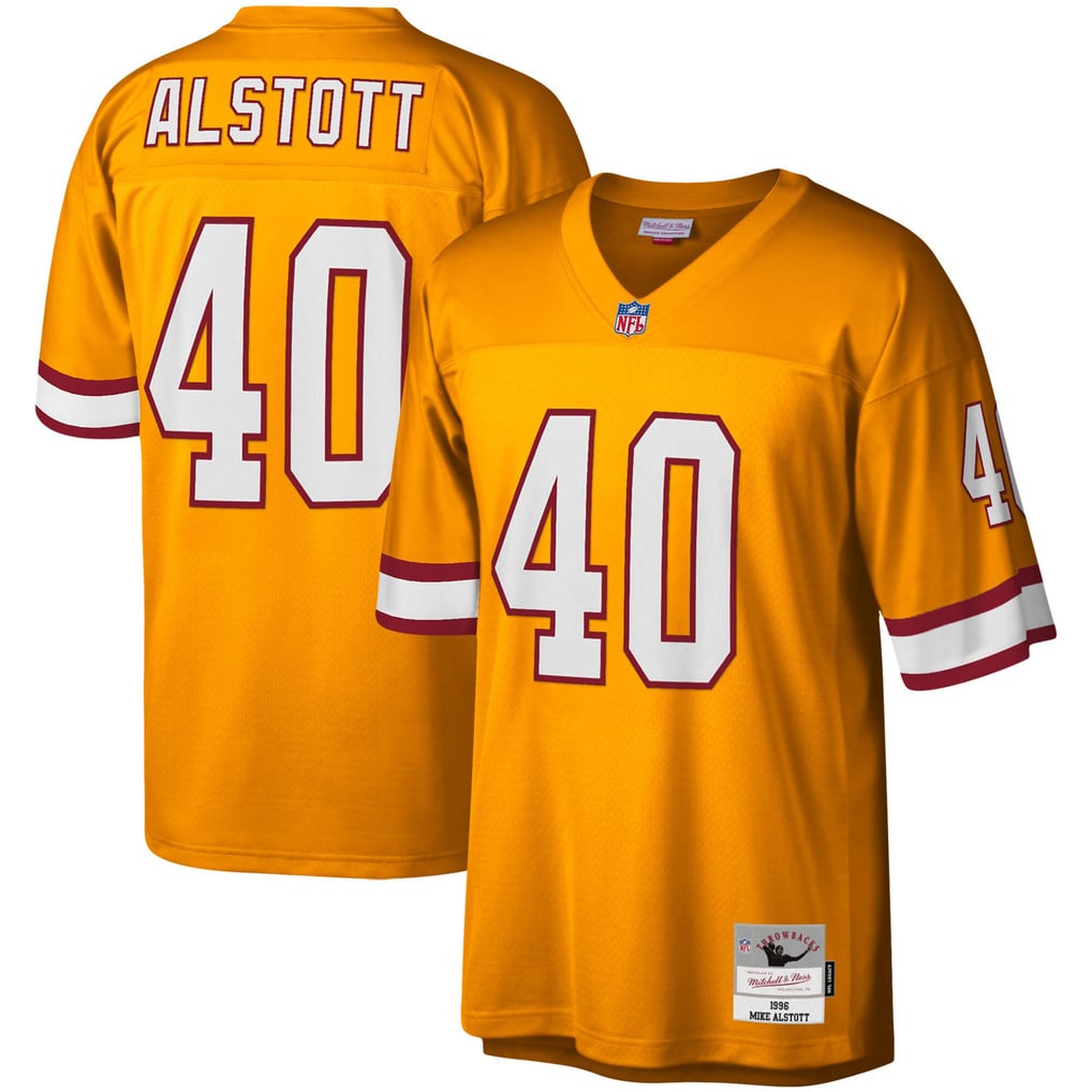 Men's Tampa Bay Buccaneers Mike Alstott Mitchell & Ness Orange Big & Tall 1996 Retired Player Replica Jersey - Image 2