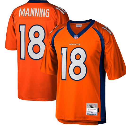 Men's Denver Broncos Peyton Manning Mitchell & Ness Orange Big & Tall 2015 Retired Player Replica Jersey - Image 1