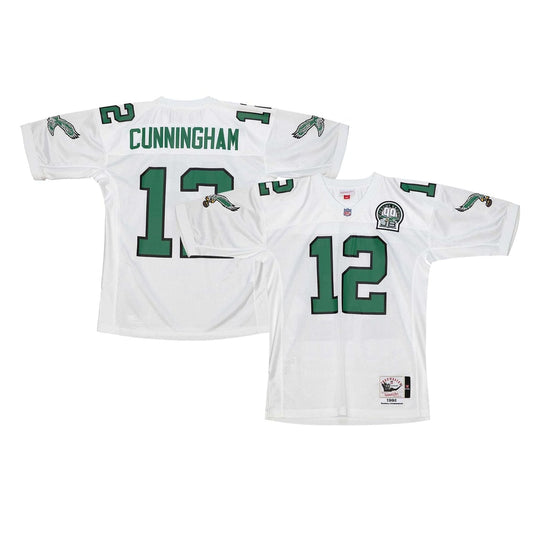 Men's Philadelphia Eagles 1992 Randall Cunningham Mitchell & Ness White Authentic Throwback Retired Player Jersey - Image 1