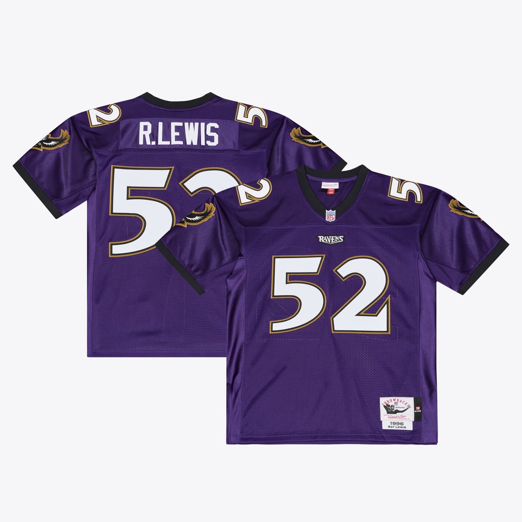 Men's Baltimore Ravens Ray Lewis Mitchell & Ness Purple 1996 Authentic Throwback Jersey