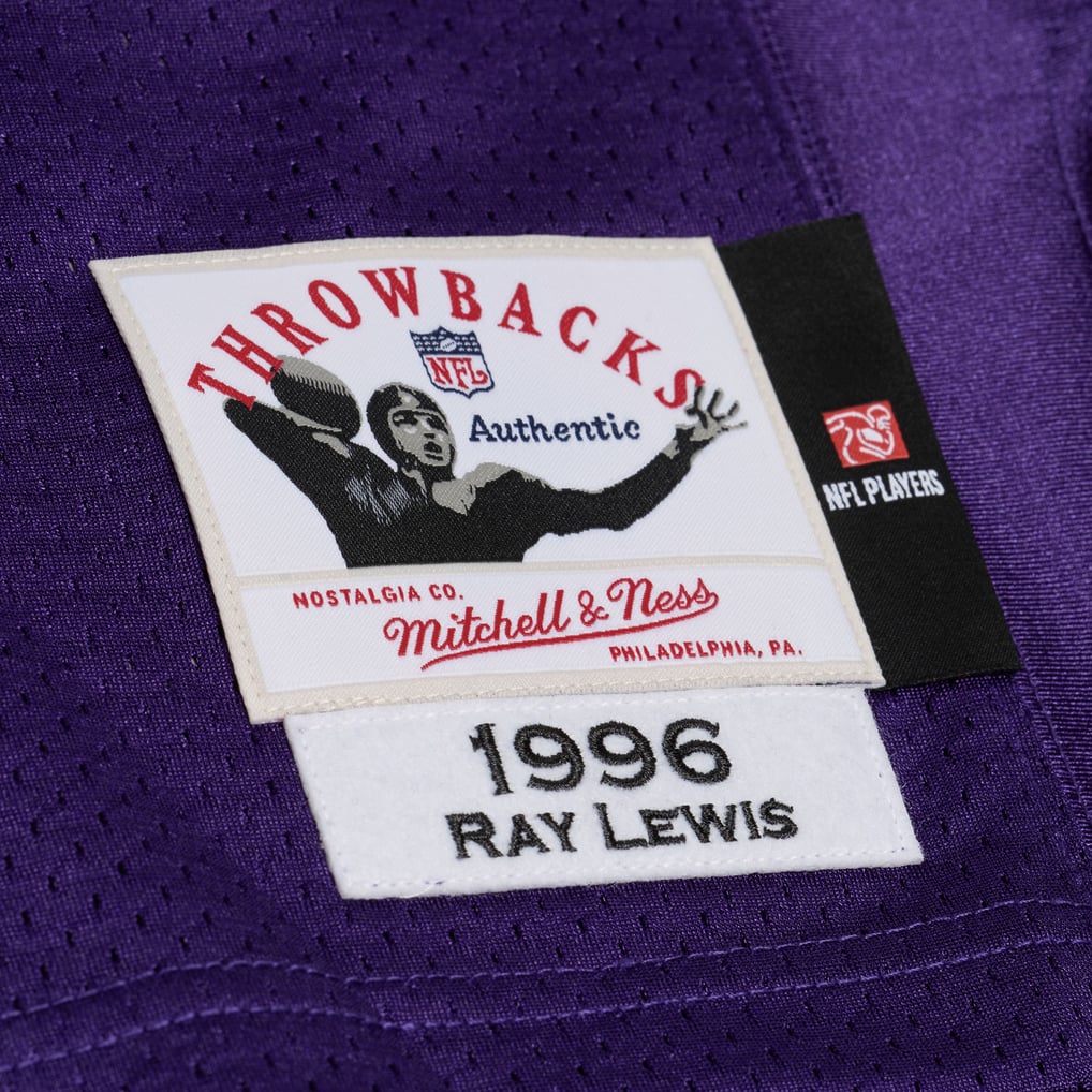Men's Baltimore Ravens Ray Lewis Mitchell & Ness Purple 1996 Authentic Throwback Jersey