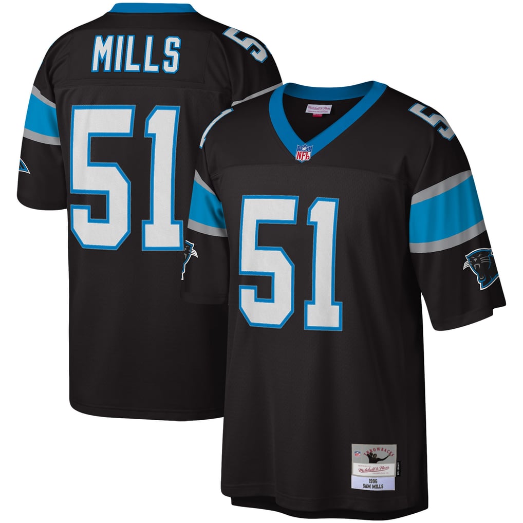 Men's Carolina Panthers Sam Mills Mitchell & Ness Black Legacy Replica Jersey - Image 1