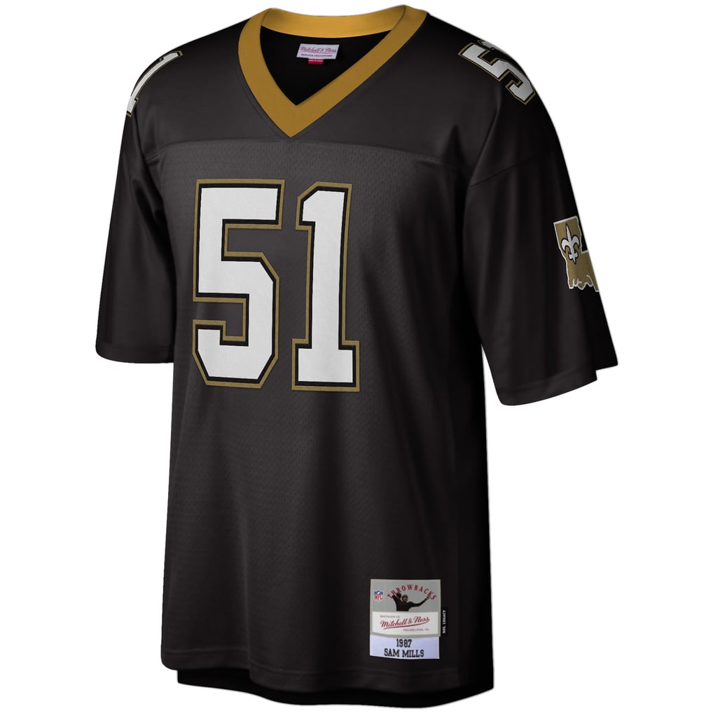 Men's New Orleans Saints Sam Mills Mitchell & Ness Black Legacy Replica Jersey - Image 3