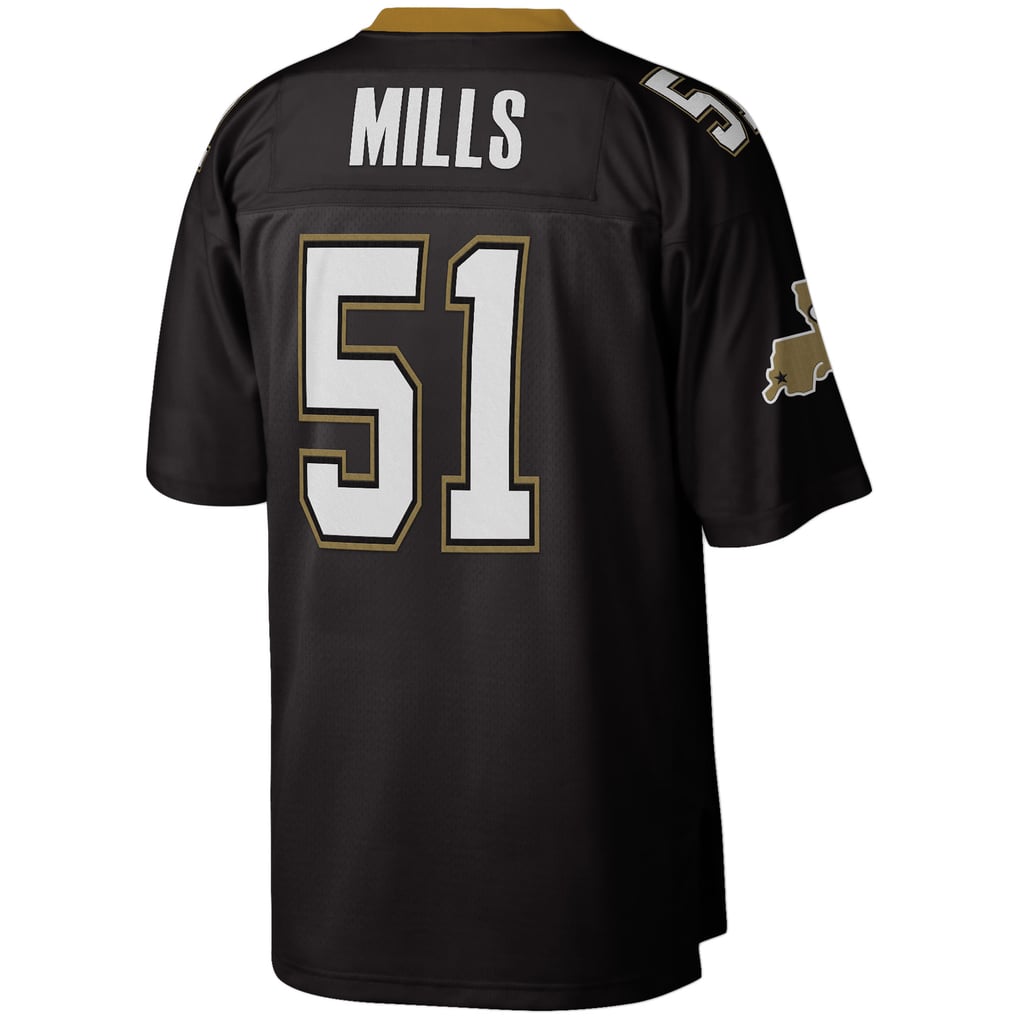 Men's New Orleans Saints Sam Mills Mitchell & Ness Black Legacy Replica Jersey - Image 4