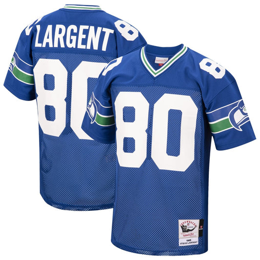 Men's Seattle Seahawks 1985 Steve Largent Mitchell & Ness Royal Authentic Throwback Retired Player Jersey - Image 1