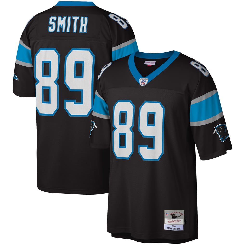 Men's Carolina Panthers Steve Smith Mitchell & Ness Black Legacy Replica Jersey - Image 1