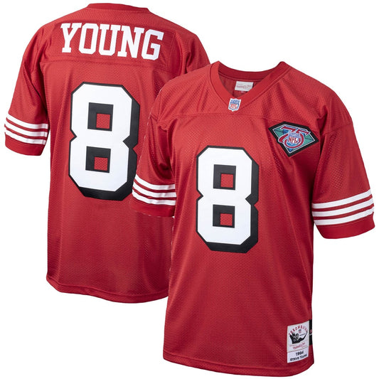 Men's San Francisco 49ers 1994 Steve Young Mitchell & Ness Scarlet Authentic Throwback Retired Player Jersey - Image 1