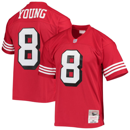 Men's San Francisco 49ers Steve Young Mitchell & Ness Scarlet Legacy Replica Jersey - Image 1