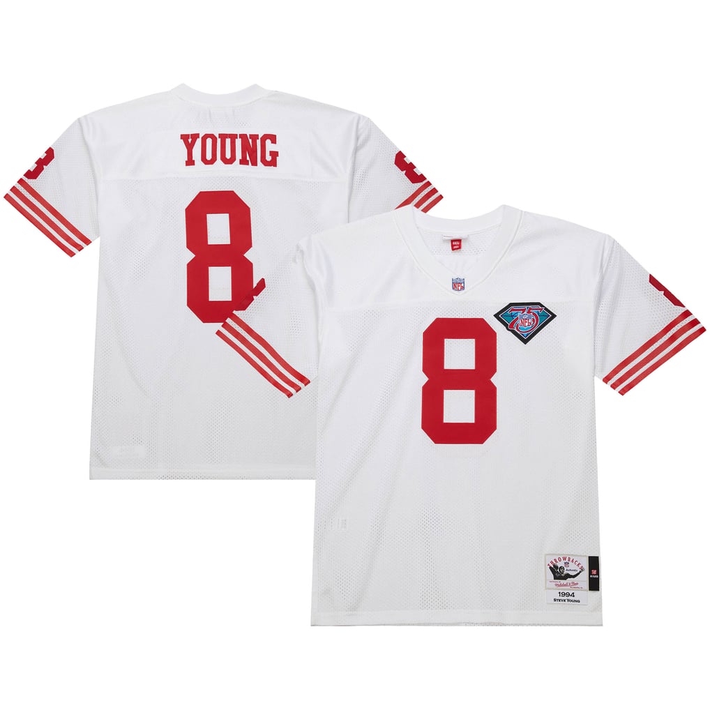 Men's San Francisco 49ers 1994 Steve Young Mitchell & Ness White Authentic Throwback Retired Player Jersey - Image 2