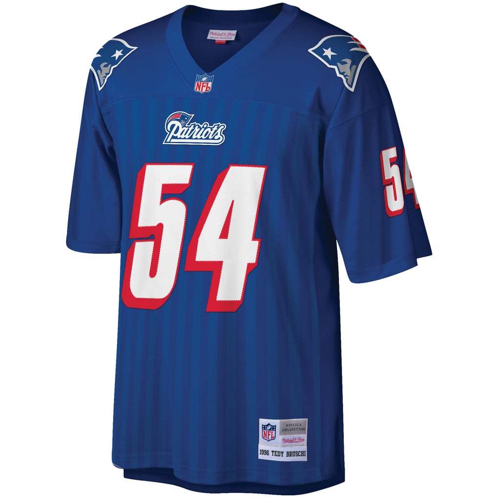Men's New England Patriots Tedy Bruschi Mitchell & Ness Royal Big & Tall 1996 Retired Player Replica Jersey - Image 3