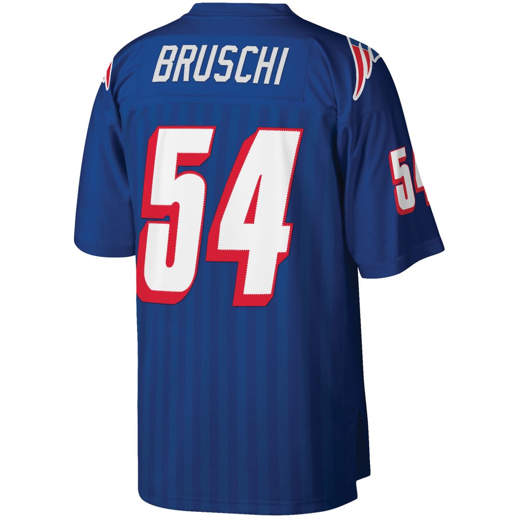 Men's New England Patriots Tedy Bruschi Mitchell & Ness Royal Big & Tall 1996 Retired Player Replica Jersey - Image 4