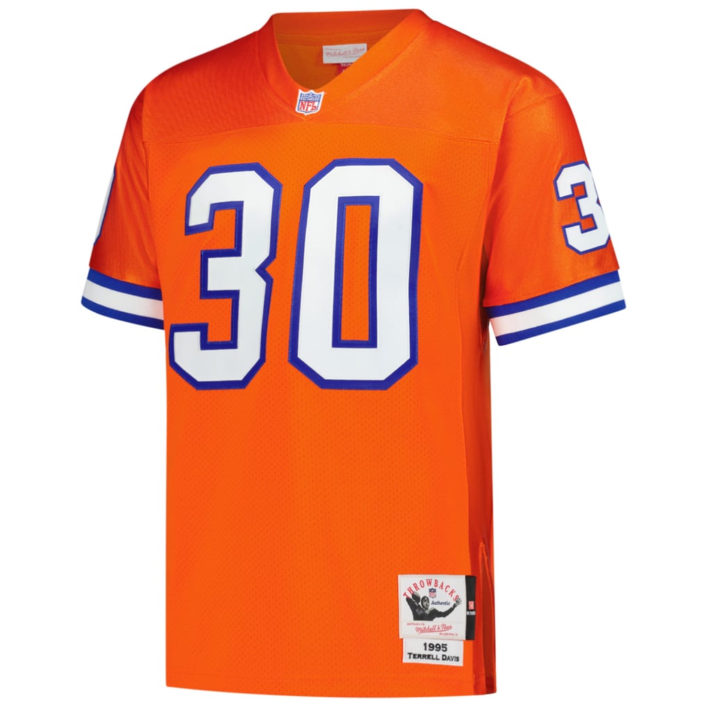 Men's Denver Broncos Terrell Davis Mitchell & Ness Orange 1995 Authentic Throwback Retired Player Jersey - Image 3