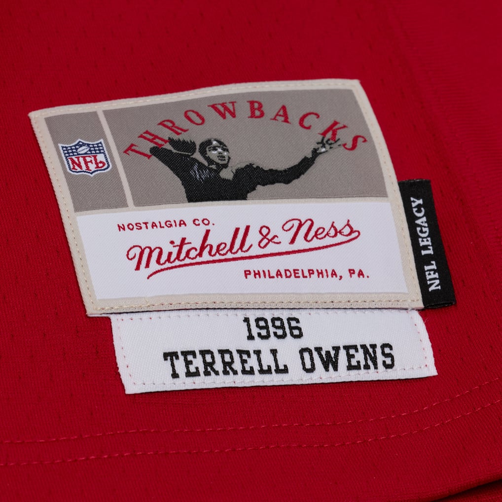 Men's San Francisco 49ers Terrell Owens Mitchell & Ness Red 1996 Legacy Replica Player Jersey - Image 4