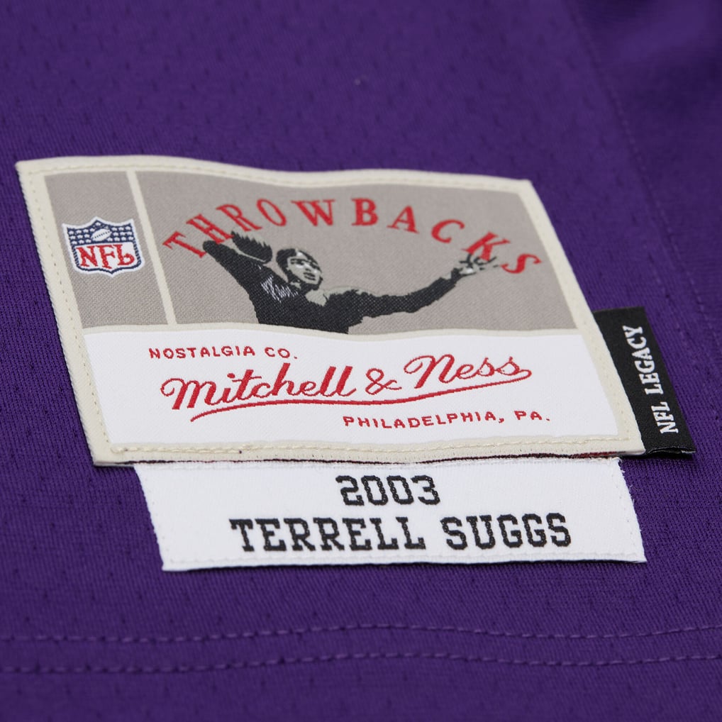 Men's Baltimore Ravens Terrell Suggs Mitchell & Ness Purple 2003 Legacy Replica Jersey