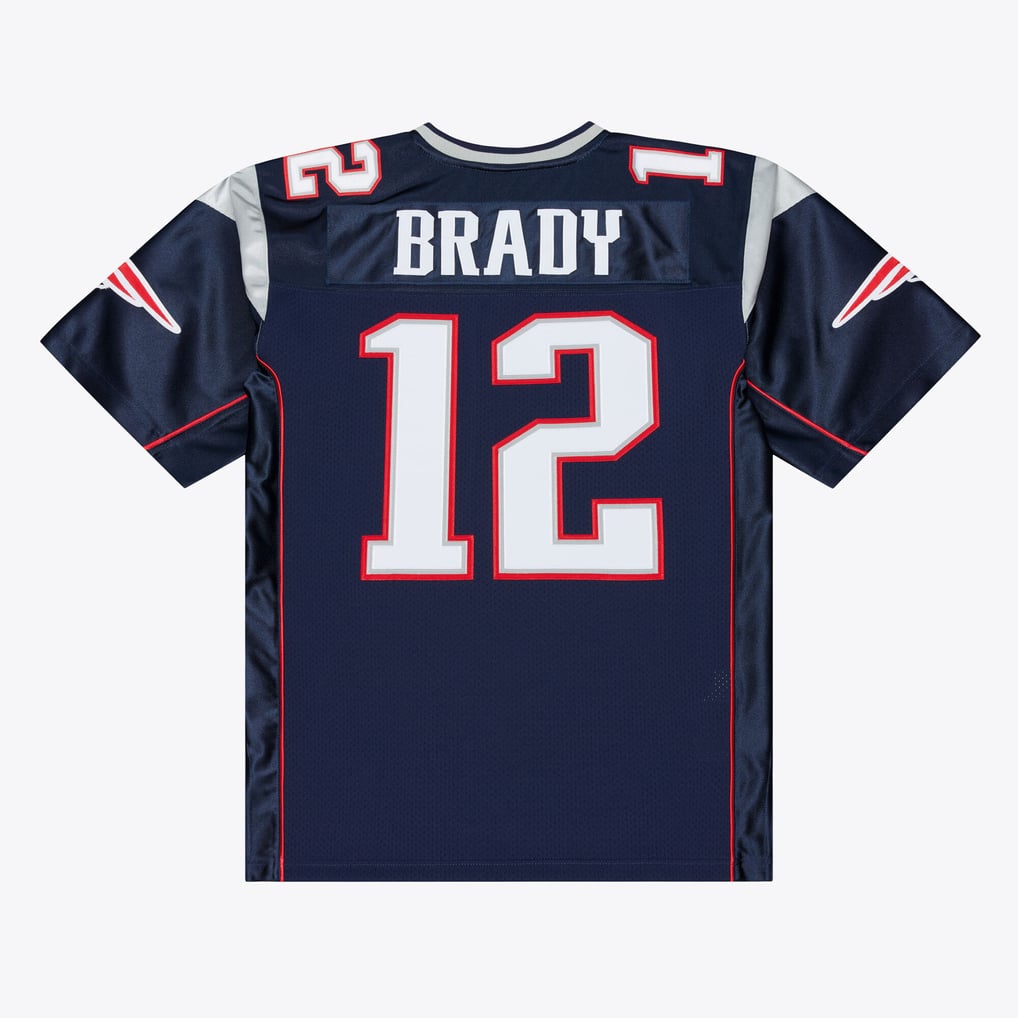 Men's New England Patriots Tom Brady Mitchell & Ness Navy Super Bowl XXXVI Authentic Throwback Jersey - Image 3