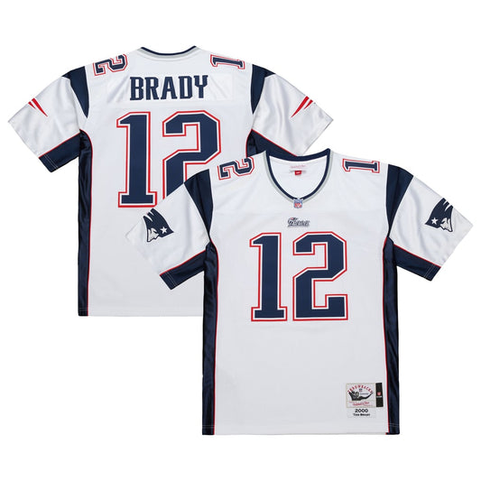 Men's New England Patriots Tom Brady Mitchell & Ness White 2000 Authentic Jersey - Image 1