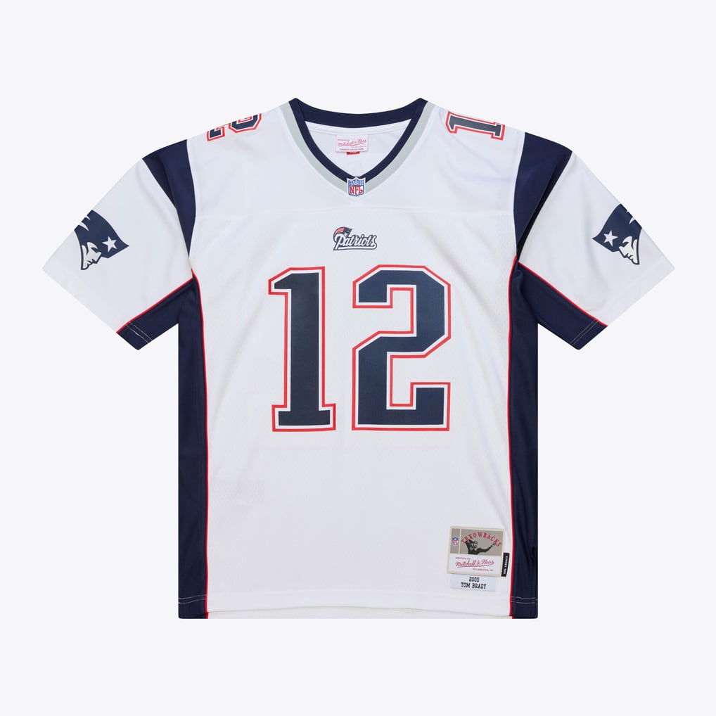 Men's New England Patriots Tom Brady Mitchell & Ness White 2000 Legacy Replica Jersey - Image 2