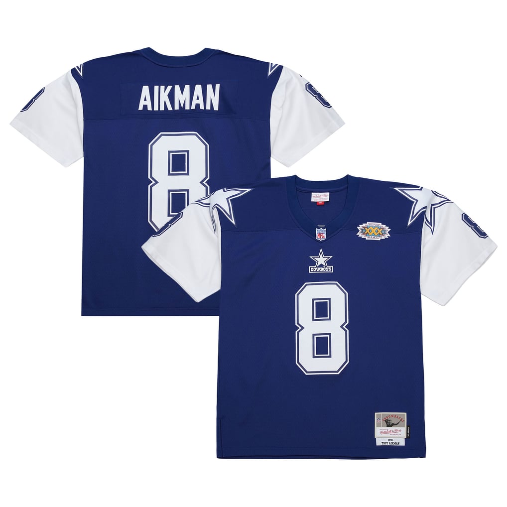 Men's Dallas Cowboys Troy Aikman Mitchell & Ness Navy 1995 Legacy Replica Jersey - Image 2