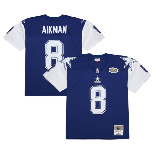 Men's Dallas Cowboys Troy Aikman Mitchell & Ness Navy 1995 Legacy Replica Jersey - Image 1