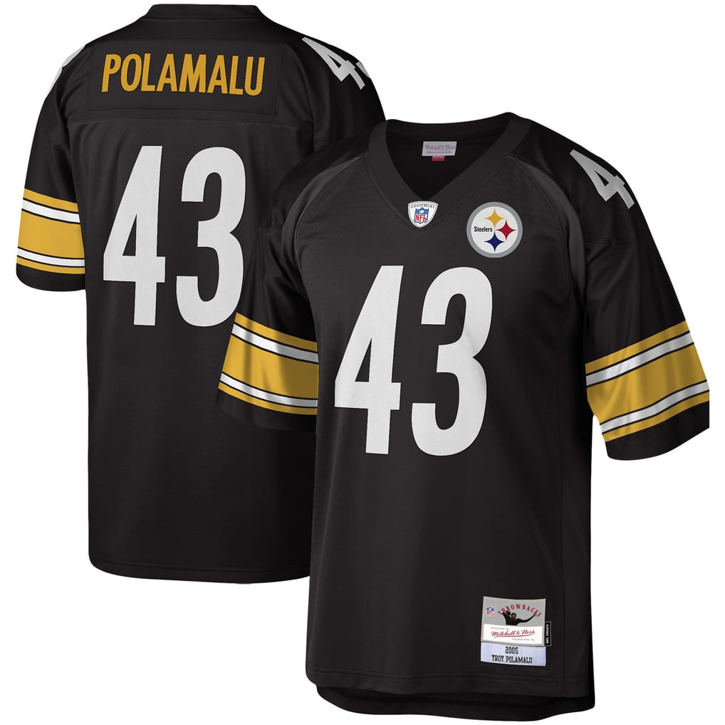 Men's Pittsburgh Steelers Troy Polamalu Mitchell & Ness Black Legacy Replica Jersey - Image 1