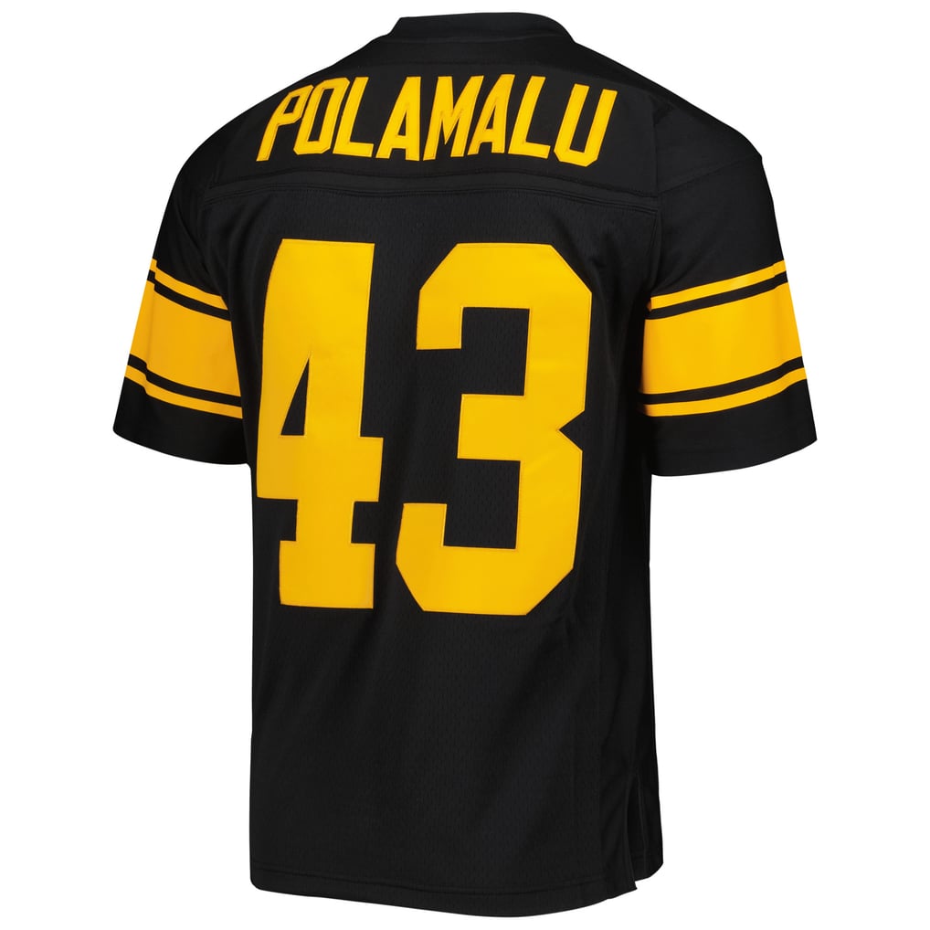 Men's Pittsburgh Steelers Troy Polamalu Mitchell & Ness Black Legacy Replica Jersey - Image 4