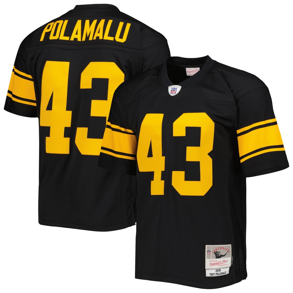 Men's Pittsburgh Steelers Troy Polamalu Mitchell & Ness Black Legacy Replica Jersey - Image 1