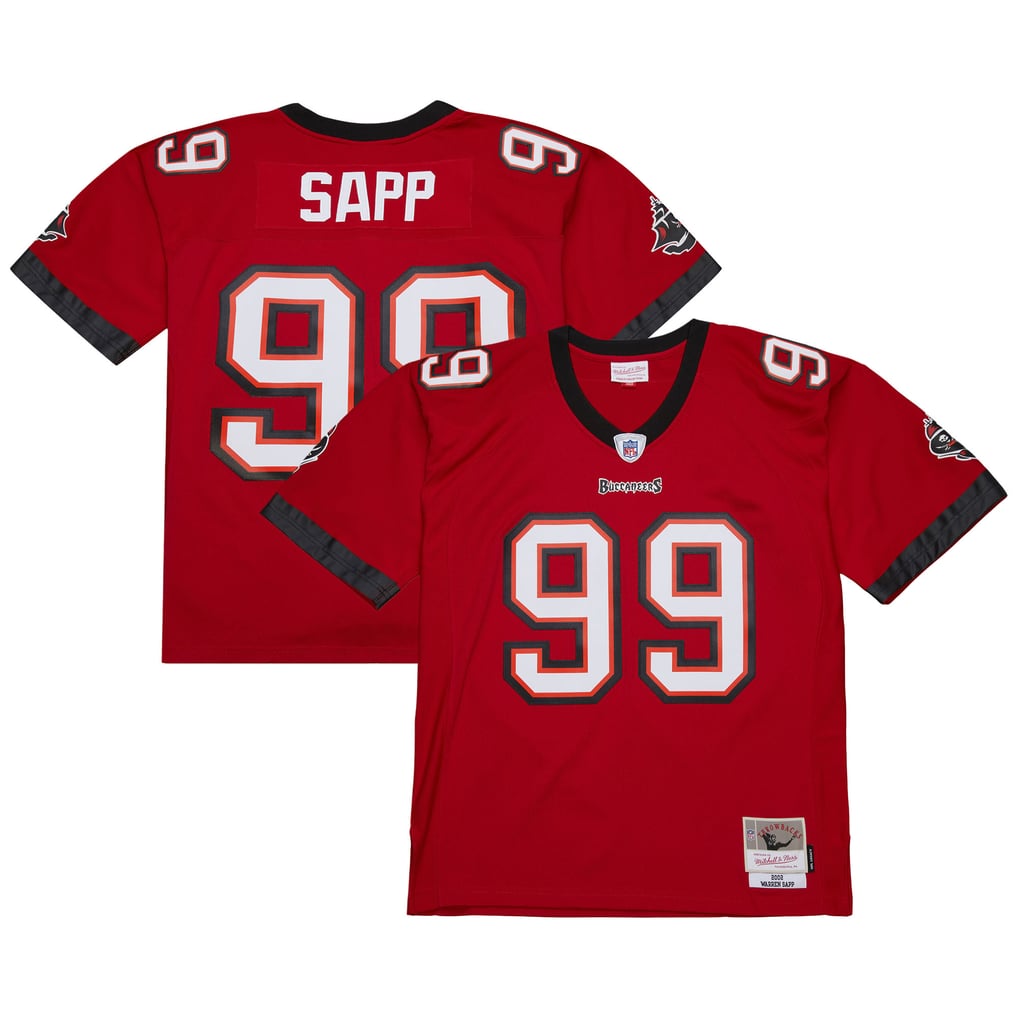 Men's Tampa Bay Buccaneers Warren Sapp Mitchell & Ness Red 2002 Legacy Replica Jersey - Image 1