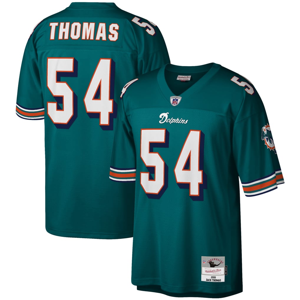 Men's Miami Dolphins Zach Thomas Mitchell & Ness Aqua Legacy Replica Jersey - Image 2