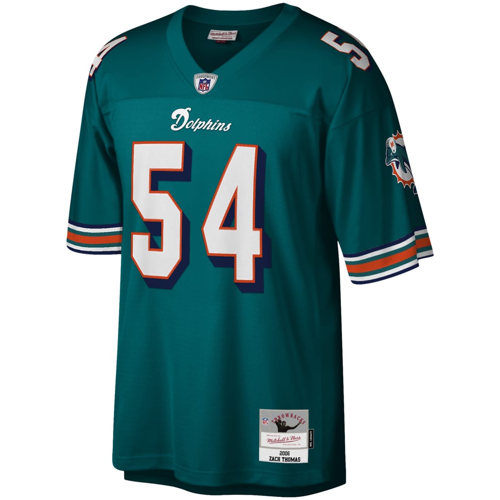 Men's Miami Dolphins Zach Thomas Mitchell & Ness Aqua Legacy Replica Jersey - Image 3