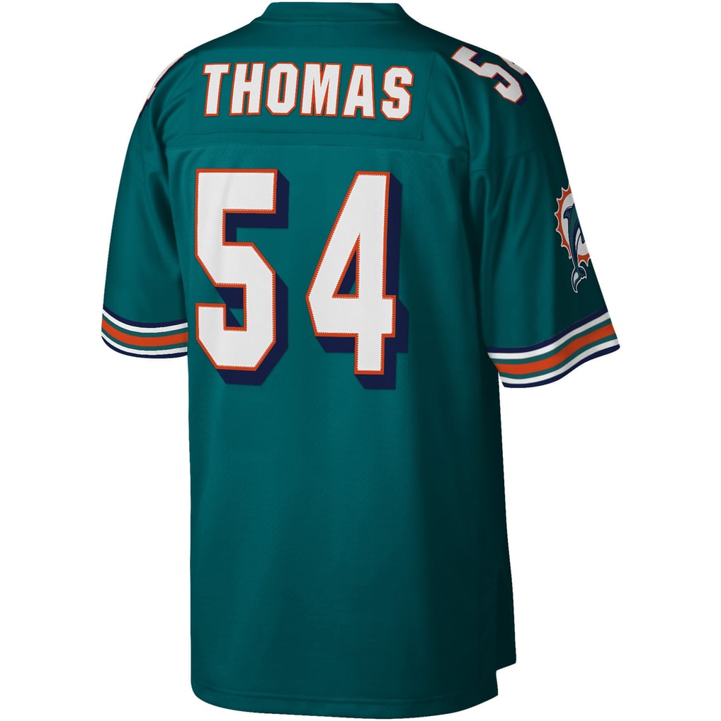 Men's Miami Dolphins Zach Thomas Mitchell & Ness Aqua Legacy Replica Jersey - Image 4