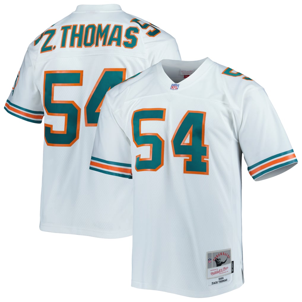 Men's Miami Dolphins Zach Thomas Mitchell & Ness White Legacy Replica Jersey - Image 2