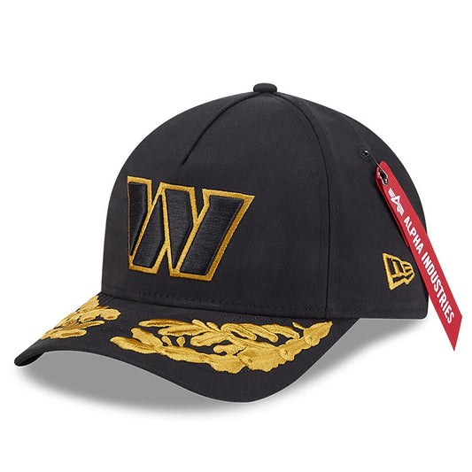 Men's Washington Commanders  New Era x Alpha Industries Black A-Frame 9FORTY Adjustable Hat - Image 1