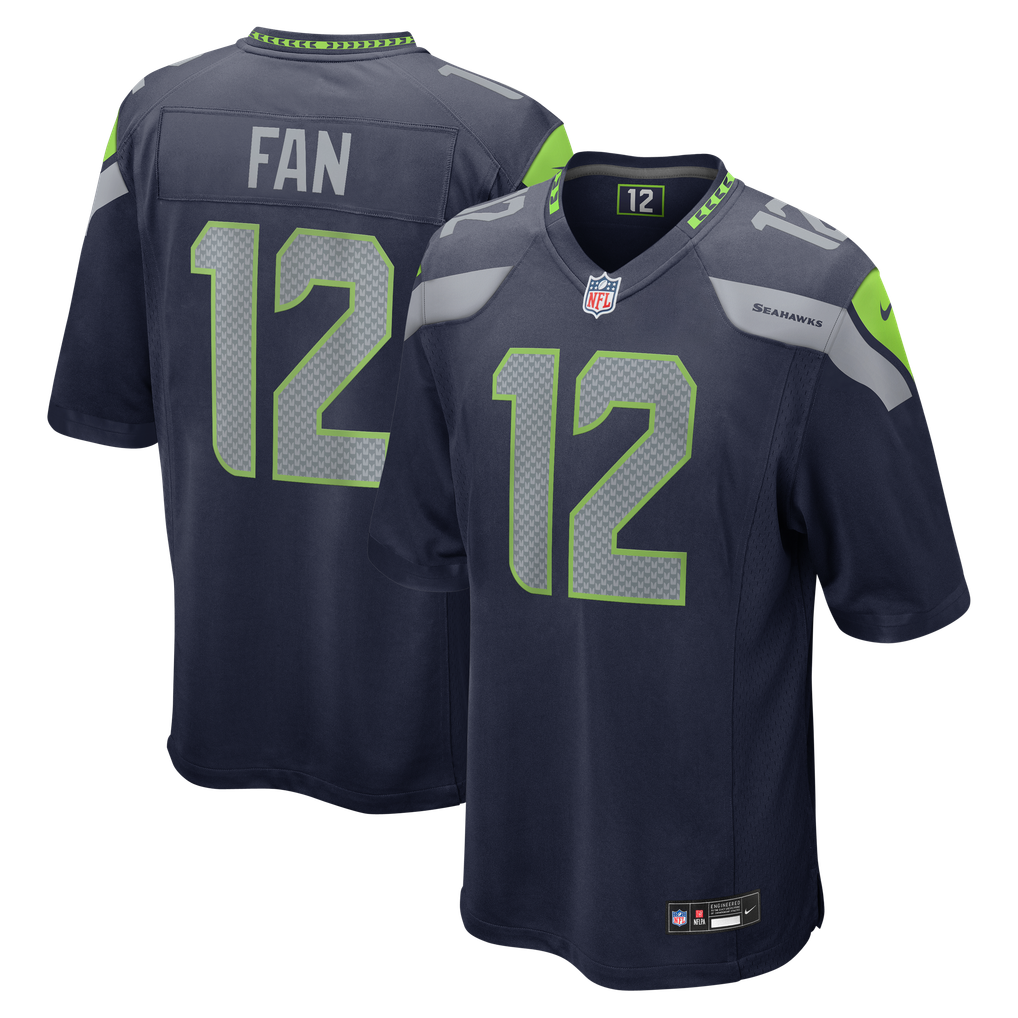 Men's Seattle Seahawks 12s Nike  College Navy Team Game Jersey - Image 1