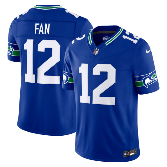 Men's Seattle Seahawks 12s Nike Royal Alternate Vapor F.U.S.E. Stitched Limited Jersey - Image 1