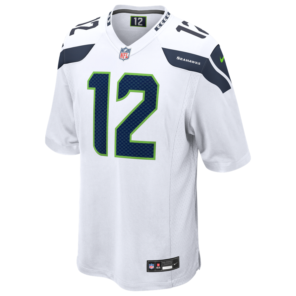 Men's Seattle Seahawks 12s Nike White Game Jersey - Image 3