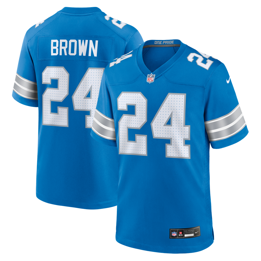 Men's Detroit Lions Aamaris Brown Nike Blue Team Game Jersey - Image 1