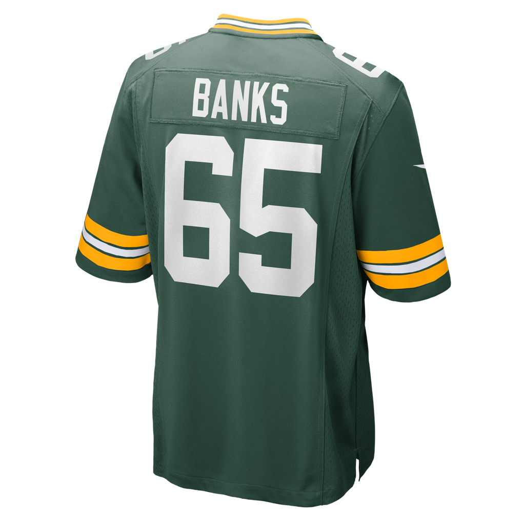 Men's Green Bay Packers Aaron Banks Nike  Green Team Game Jersey - Image 4