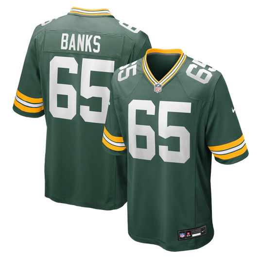 Men's Green Bay Packers Aaron Banks Nike  Green Team Game Jersey - Image 1
