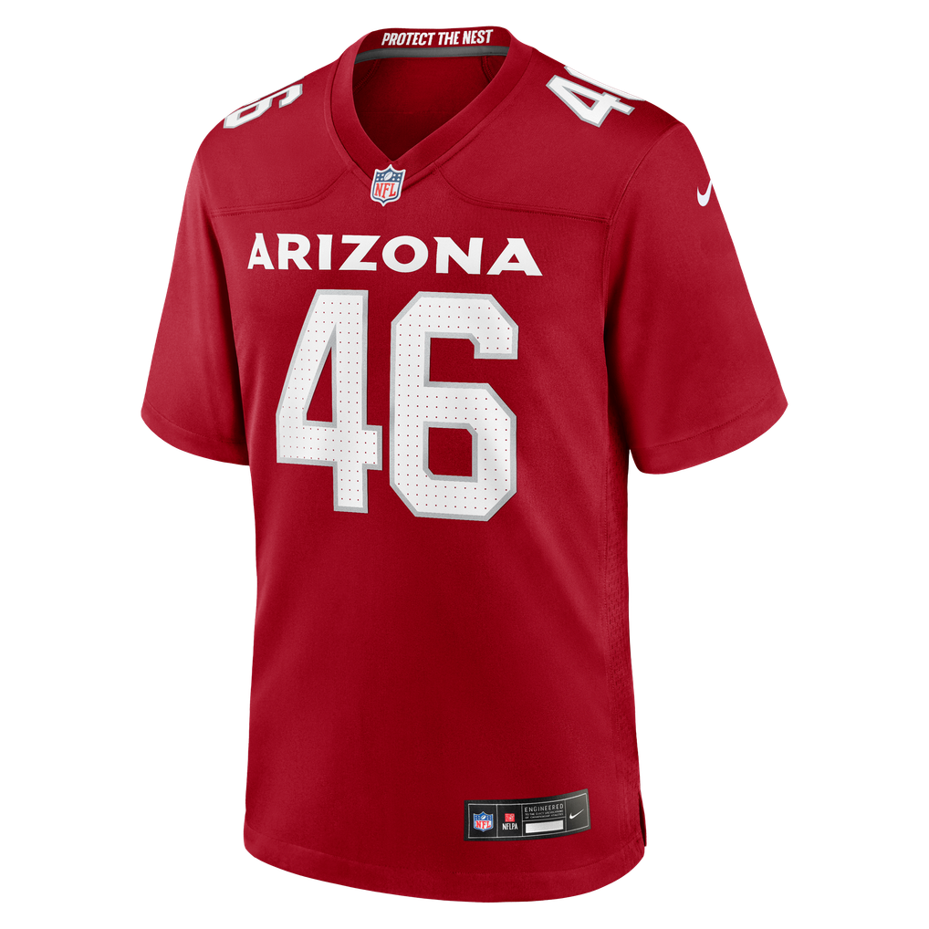 Men's Arizona Cardinals Aaron Brewer Nike  Cardinal Team Game Jersey - Image 3