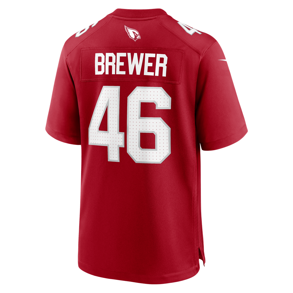 Men's Arizona Cardinals Aaron Brewer Nike  Cardinal Team Game Jersey - Image 4