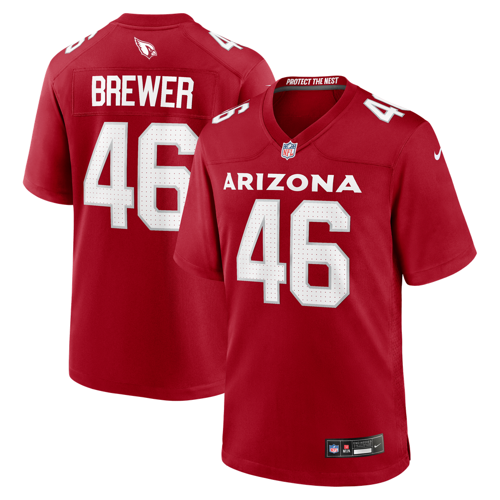 Men's Arizona Cardinals Aaron Brewer Nike  Cardinal Team Game Jersey - Image 1
