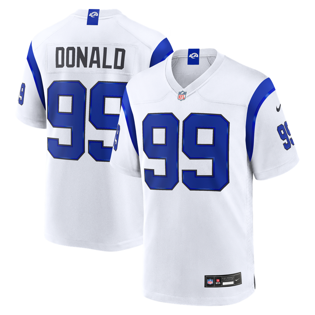 Men's Los Angeles Rams Aaron Donald Nike Fearsome White Game Jersey - Image 1