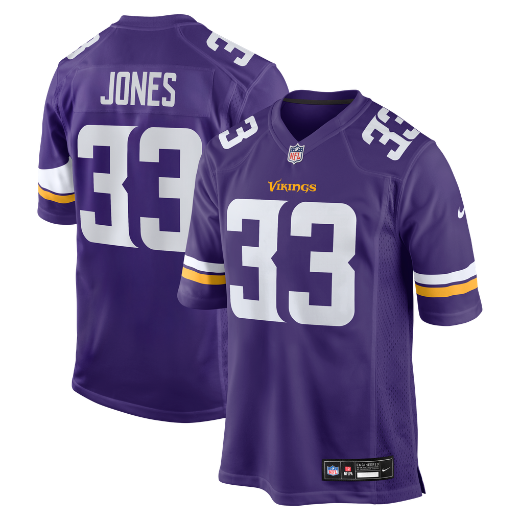 Men's Minnesota Vikings Aaron Jones Nike Purple Game Player Jersey - Image 2