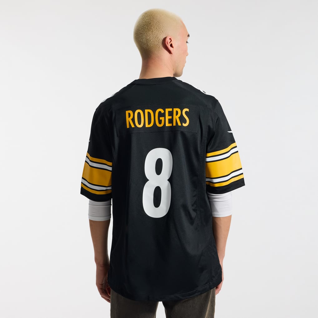 Men's Pittsburgh Steelers Aaron Rodgers Nike Black Game Jersey - Image 4