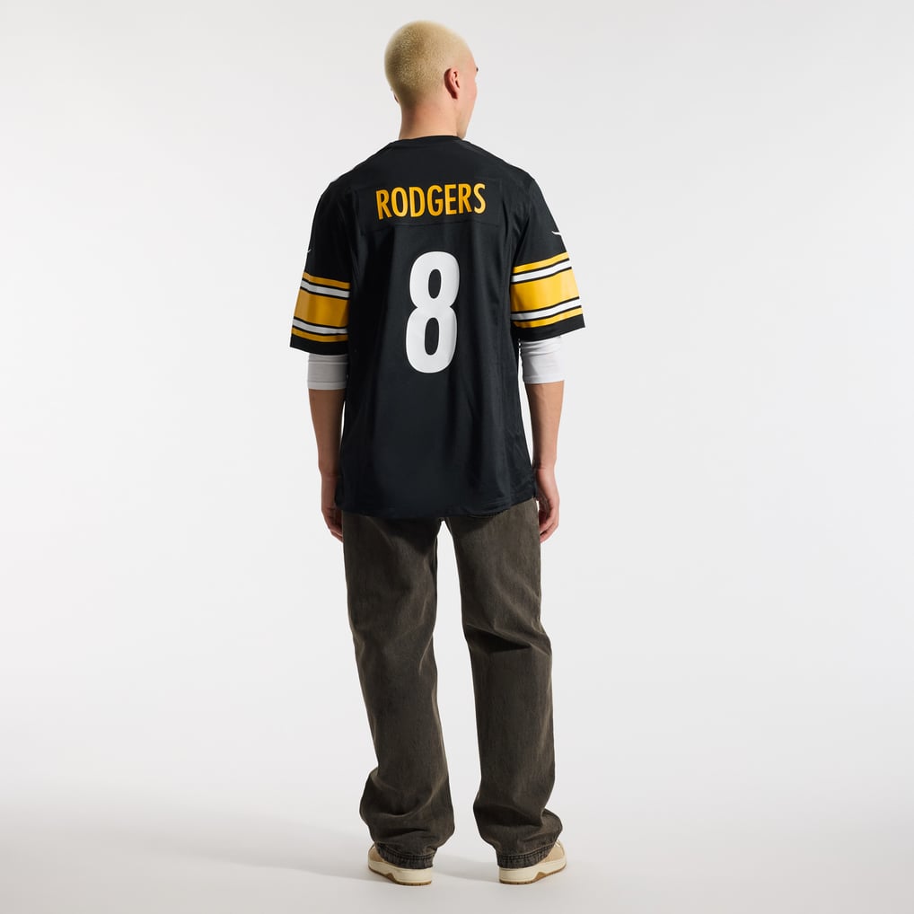 Men's Pittsburgh Steelers Aaron Rodgers Nike Black Game Jersey - Image 6