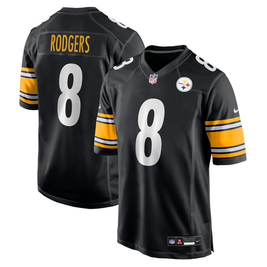 Men's Pittsburgh Steelers Aaron Rodgers Nike Black Game Jersey - Image 1