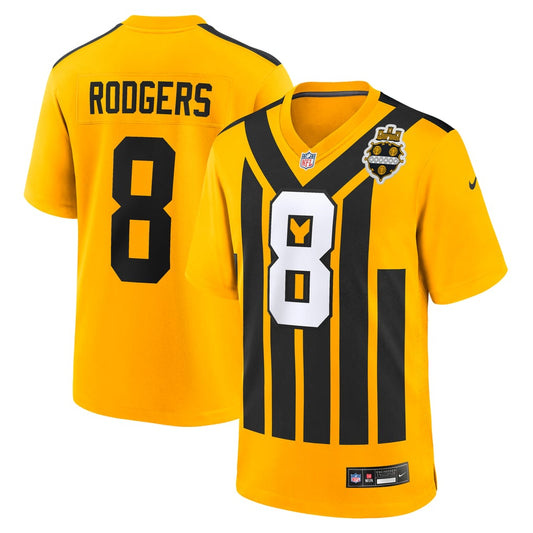 Men's Pittsburgh Steelers Aaron Rodgers Nike Gold Alternate 1933 Throwback Game Jersey - Image 1