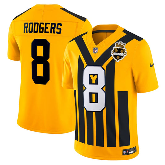Men's Pittsburgh Steelers Aaron Rodgers Nike Gold Alternate Vapor F.U.S.E. Limited Jersey - Image 1