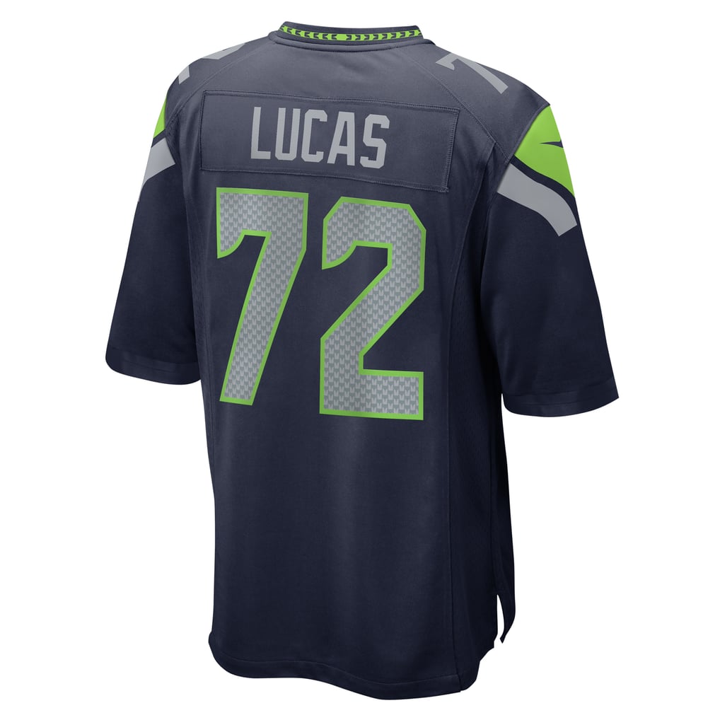 Men's Seattle Seahawks Abraham Lucas Nike  College Navy  Game Jersey - Image 4