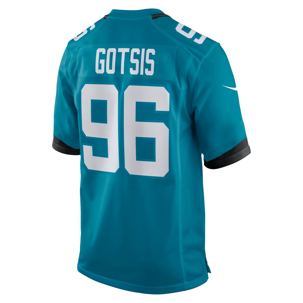 Men's Jacksonville Jaguars Adam Gotsis Nike Teal Game Jersey - Image 4